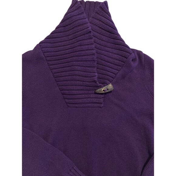Lauren Ralph Lauren Green Label Purple Sweater With Toggle Sz Small 100% Cotton - Picture 6 of 7